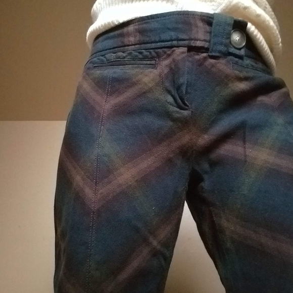 Free People plaid wide leg/bell-bottom tousers - Picture 2 of 5